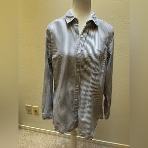 Tunic Shirt - blue and white stripes